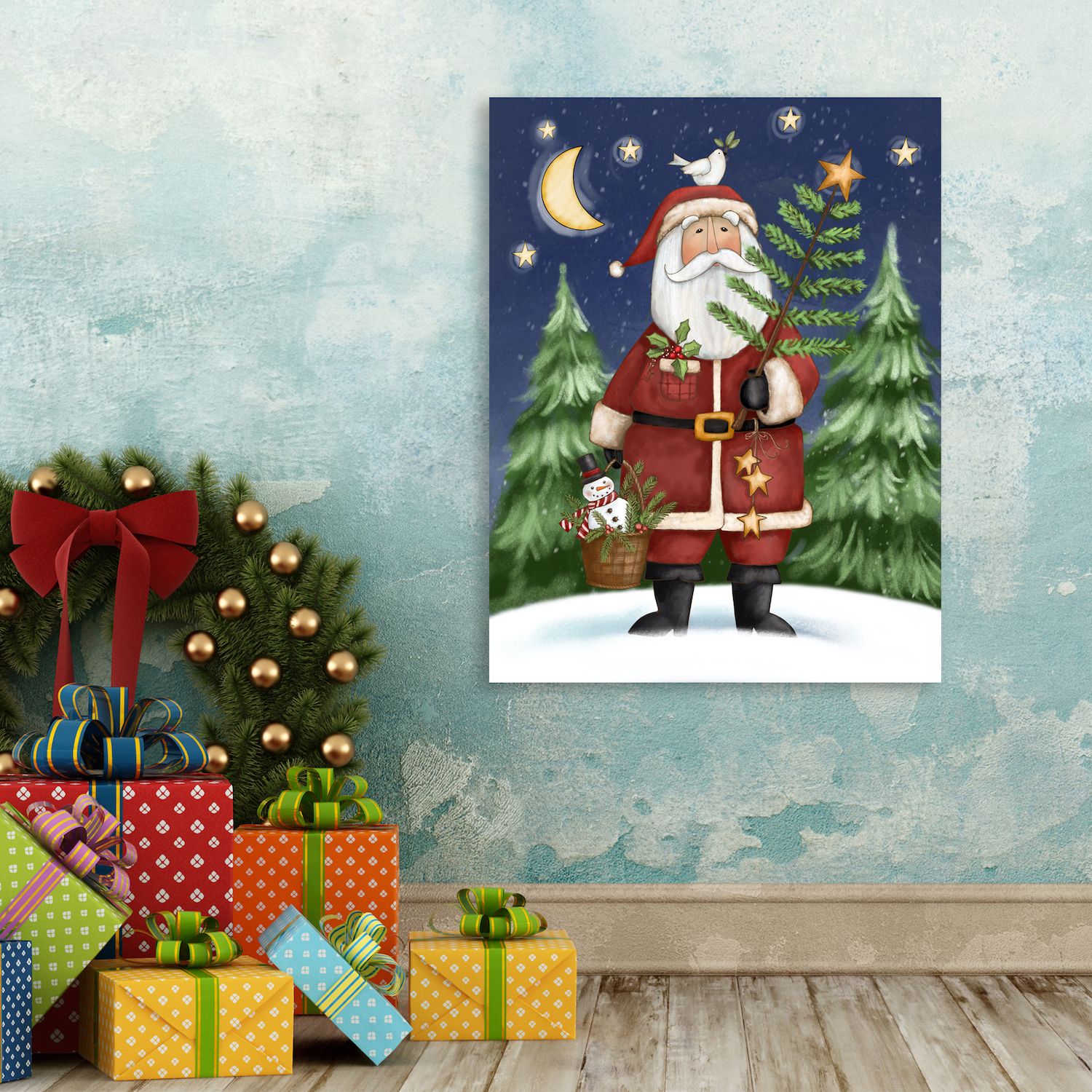 COURTSIDE MARKET Prim Santa Canvas Wall Art