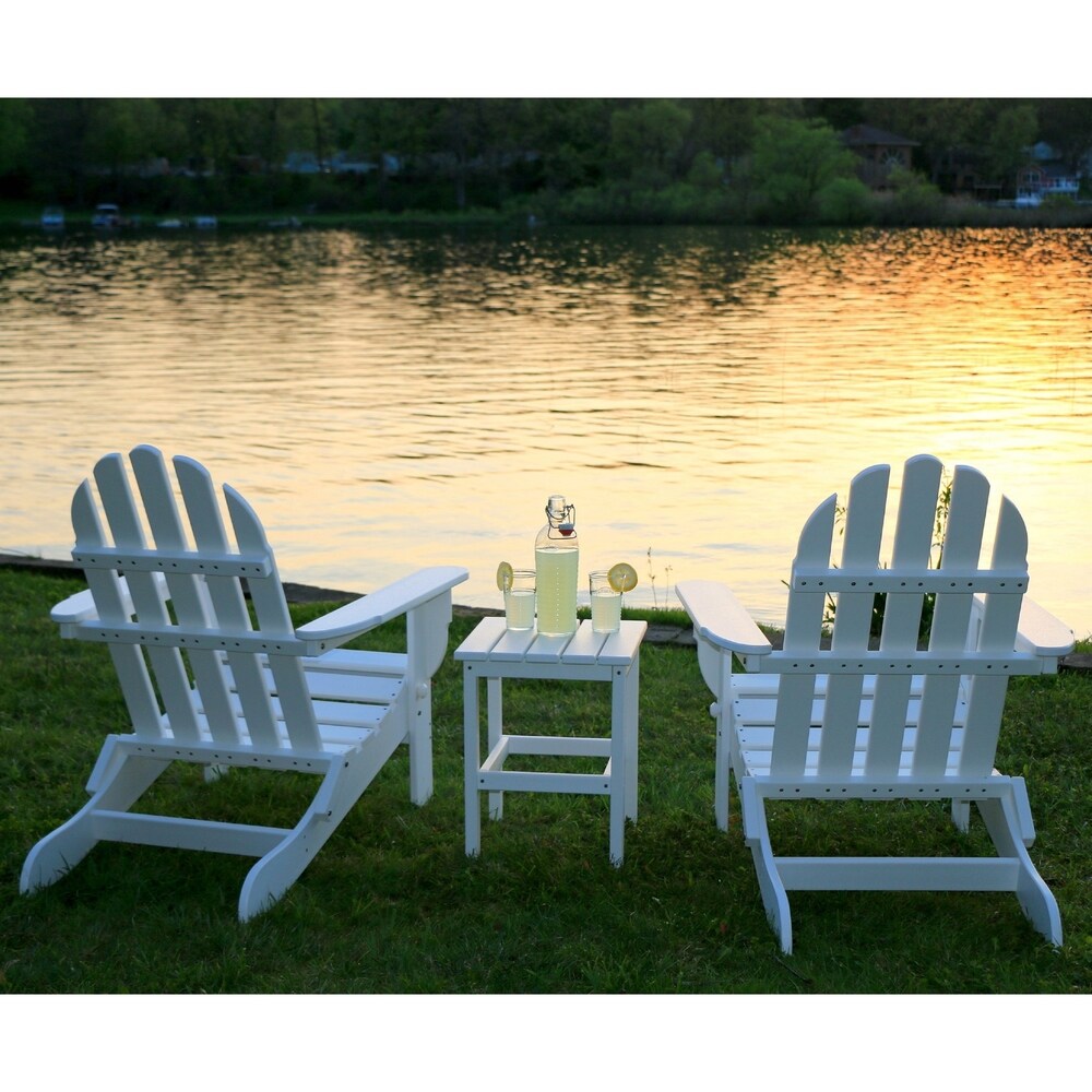 3 piece Recycled Plastic Folding Adirondack Chair/Table Set