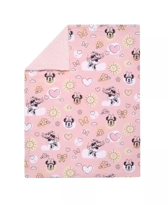 Lambs and Ivy Disney Baby Sweetheart Minnie Mouse Pink Soft Fleece Baby Blanket