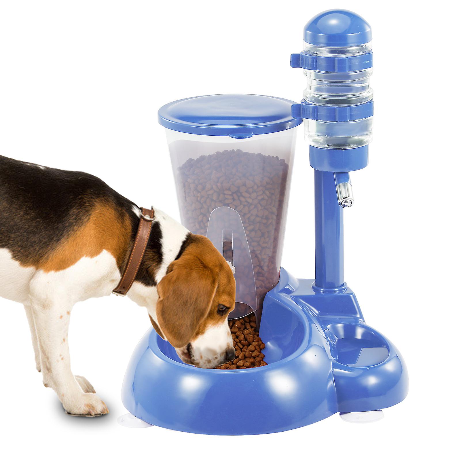 500ml 1.25kg Water And Food Dispenser Pet Feeder Water And Food Automatic Feeder Food Dispenser Water Fountain For Dogs And Cats Pet Food Feeder Blue