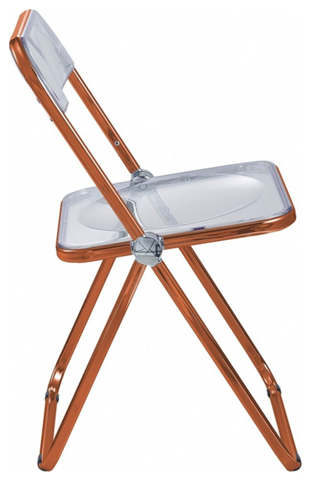 Lawrence Acrylic Folding Chair with Metal Frame  Set of 4   Contemporary   Folding Chairs And Stools   by Homesquare  Houzz