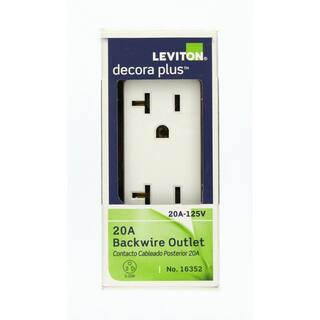 Leviton Decora Plus 20 Amp Industrial Grade Duplex Outlet 4-Pack White V04-16352-W0S