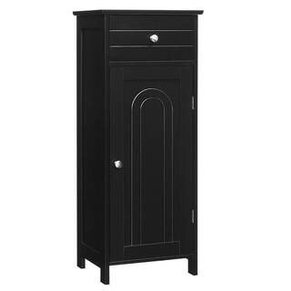 Costway Black P2 MDF Slab Door Stock Ready to Assemble Bath Kitchen Cabinet with Drawer HW66372BK