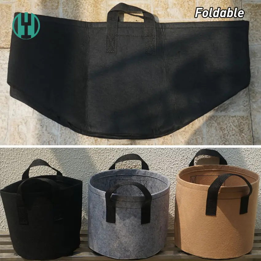 Hyh Fabric Grow Bags Custom Tomato Black Grow Bags As Garden Pots   Planters