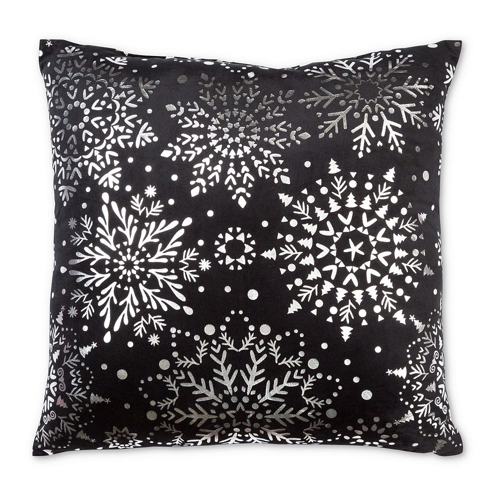 Silver Snowflakes Toss Pillow