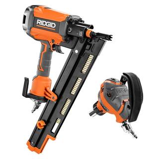 RIDGID Pneumatic 21-Degree 3-12 in. Round-Head Framing Nailer and 3-12 in. Full-Size Palm Nailer R350RHF-R350PNF