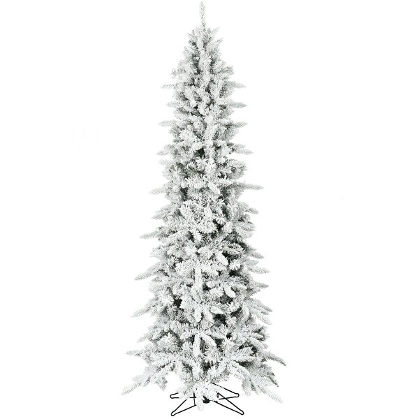 Christmas Time 6.5Ft. Slim White Pine Flocked Christmas Tree