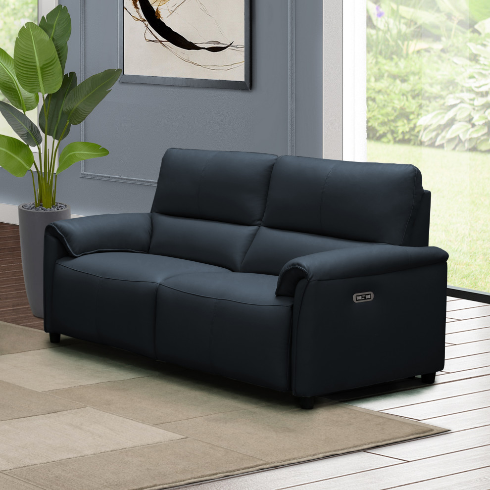 Lily Leather Power Reclining Loveseat With Power Headrests   Contemporary   Loveseats   by Abbyson Living  Houzz