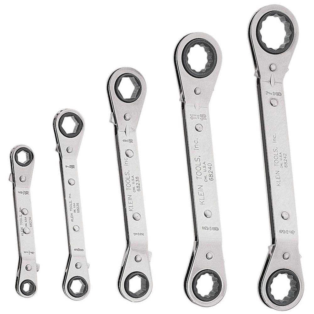 Reverse Ratchet Box Wrench Set 5 Pc ;