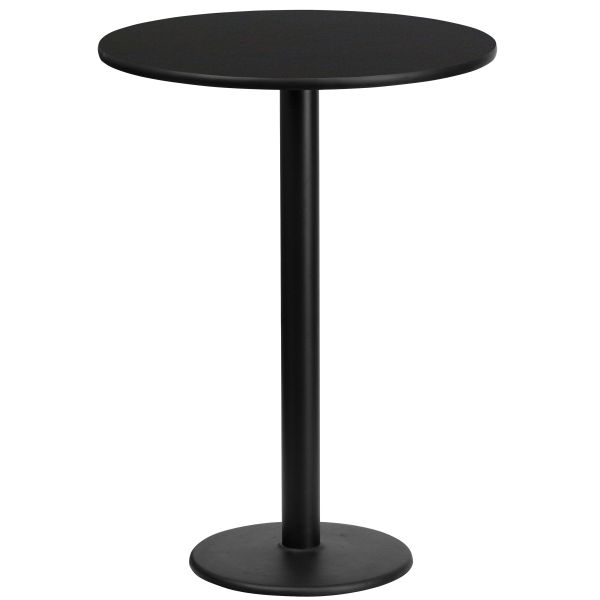 Stiles 24'' Round Black Laminate Table Top with 18'' Round Bar Height Table Base