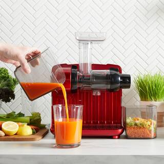 Omega Red Cold Press 365 Masticating Slow Juicer with On-Board Storage JCUBE500RD