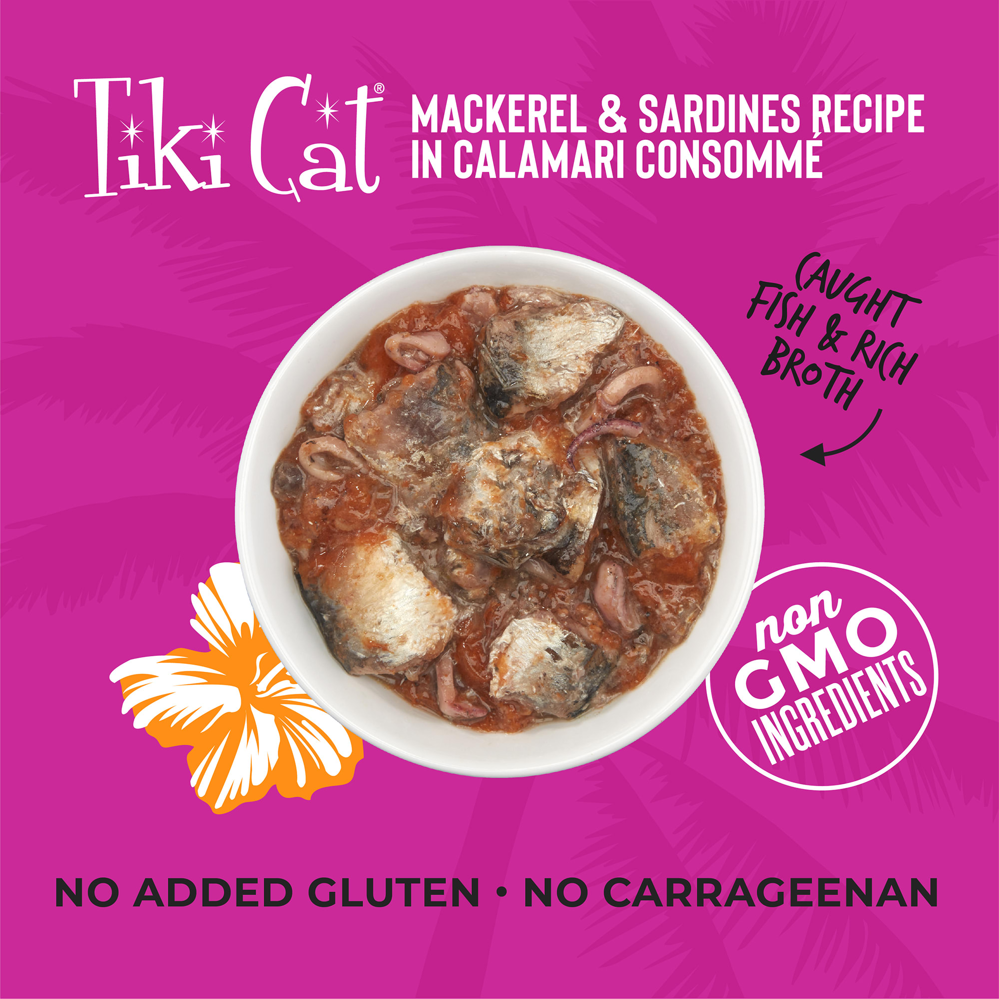 Tiki Cat Grill Mackerel  Sardine Calamari Wet Food， 10 oz.， Case of 4