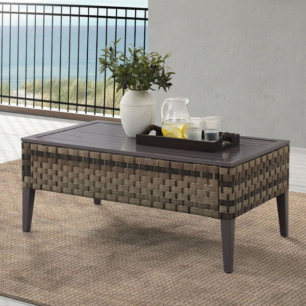 Prescott Brown Outdoor Wicker Coffee Table