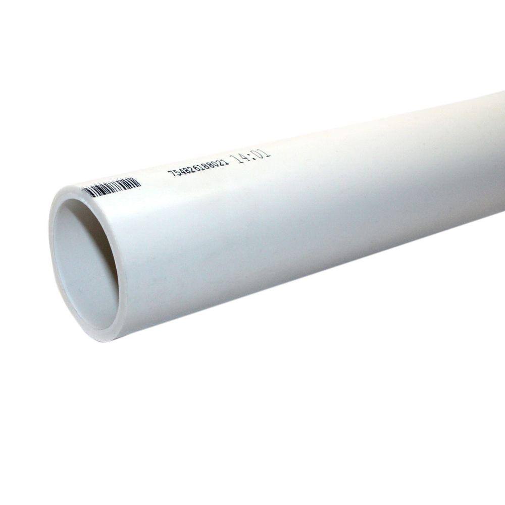 JM EAGLE 12 in. x 10 ft. 600-PSI White Schedule 40 PVC Pressure Plain End Pipe 530048