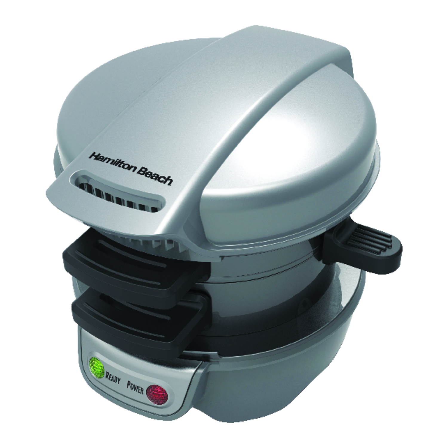 Hamilton Beach 5.6 in. L X 6.3 in. W Metal Nonstick Surface Gray/Black Breakfast Sandwich Maker