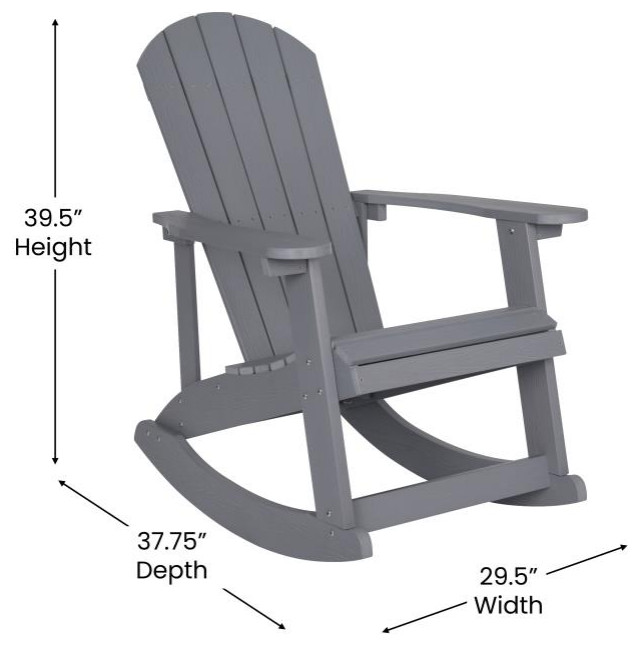 Savannah Set of 2  Weather Adirondack Rocking Chairs with Cushions   Contemporary   Outdoor Rocking Chairs   by Pot Racks Plus  Houzz