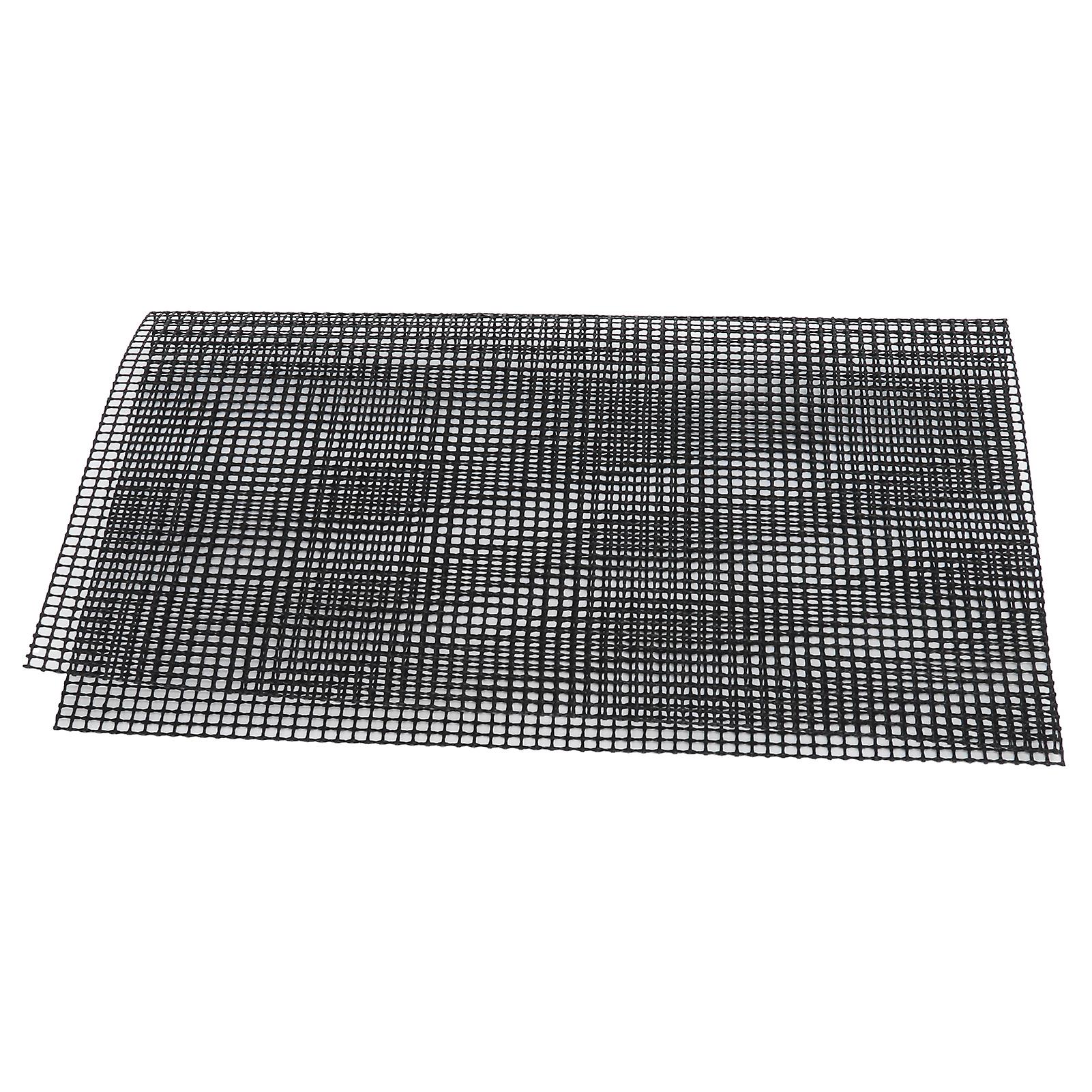 Food Grade Nonstick Grid Sheet Multifunctional Barbecue Grid Mat For Barbecue Outdoorblack 36x42cm