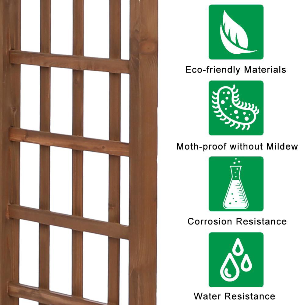 SalonMore Garden Arbor Wooden for Climbing Plants Dark Brown