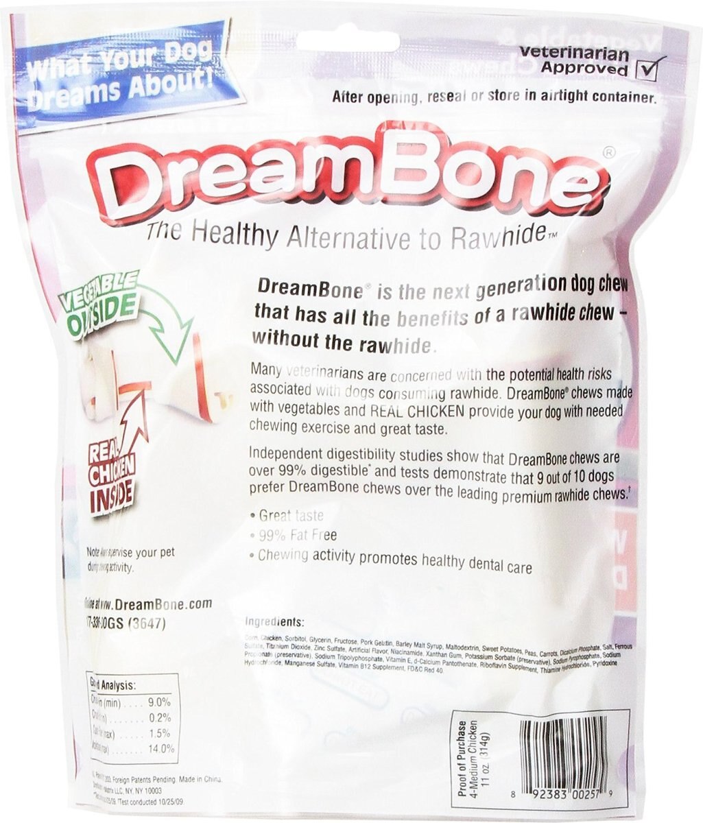 DreamBone Medium Chicken Chew Bones Dog Treats