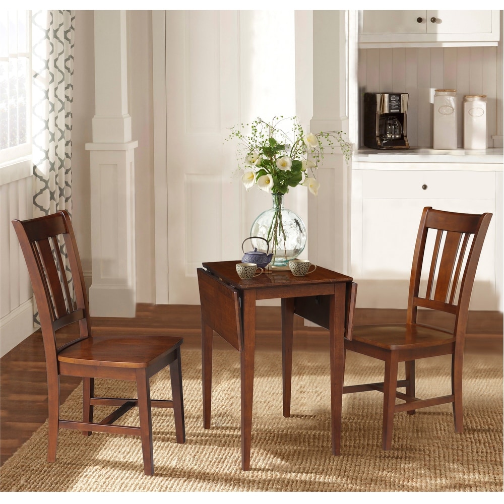 International Concepts Small Dual Drop Leaf Table with 2 Chairs