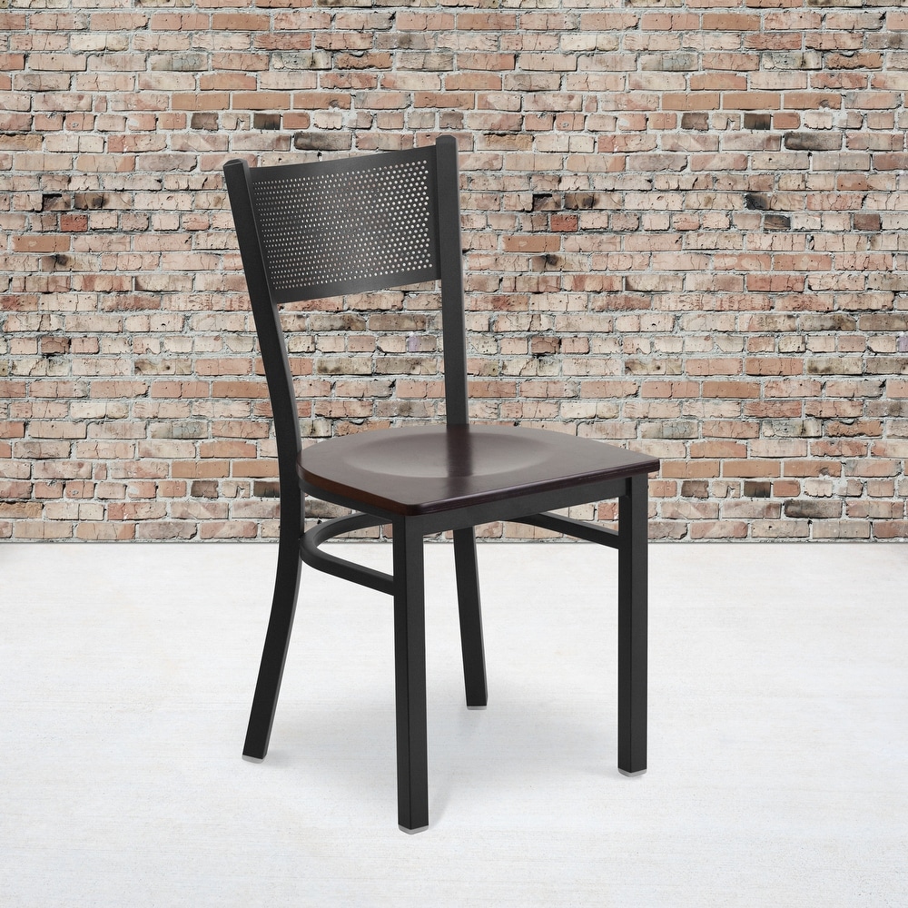 2 Pk. Grid Back Metal Restaurant Chair   17.25\