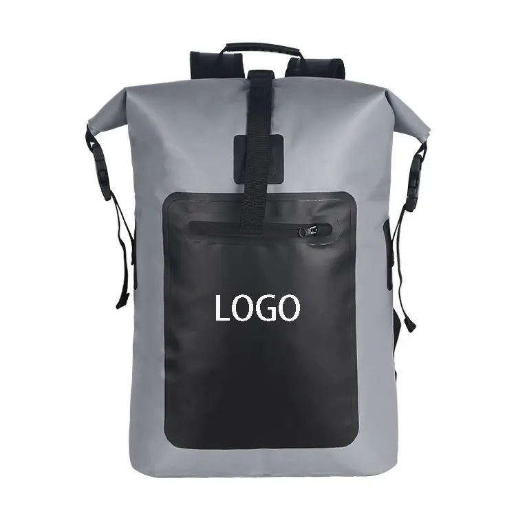 Manufacture customer logo waterproof backpack 500D pvc tarpaulin 20L dry sack bag for camping hiking