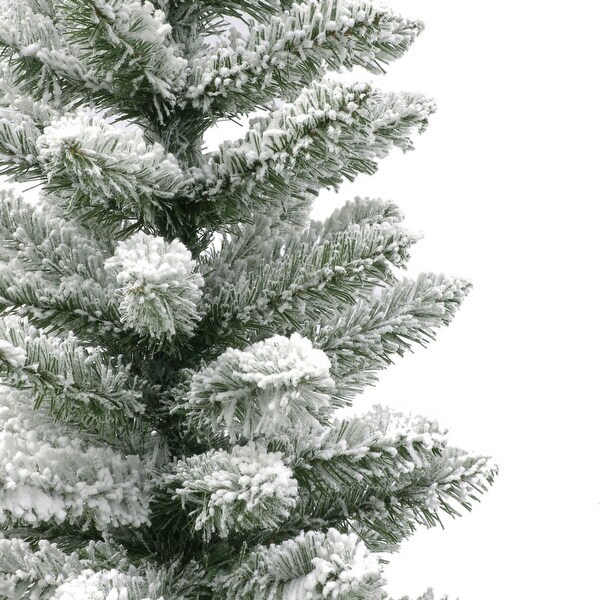 Potted Flocked Pine Pencil Artificial Christmas Tree