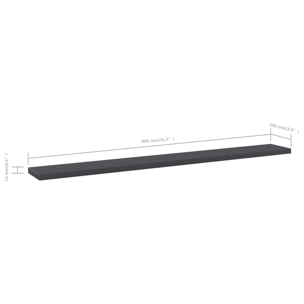 vidaXL Bookshelf Boards 4 pcs Gray 31.5\