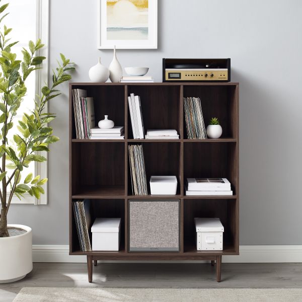 Liam 9 Cube Record Storage Bookcase With Speaker