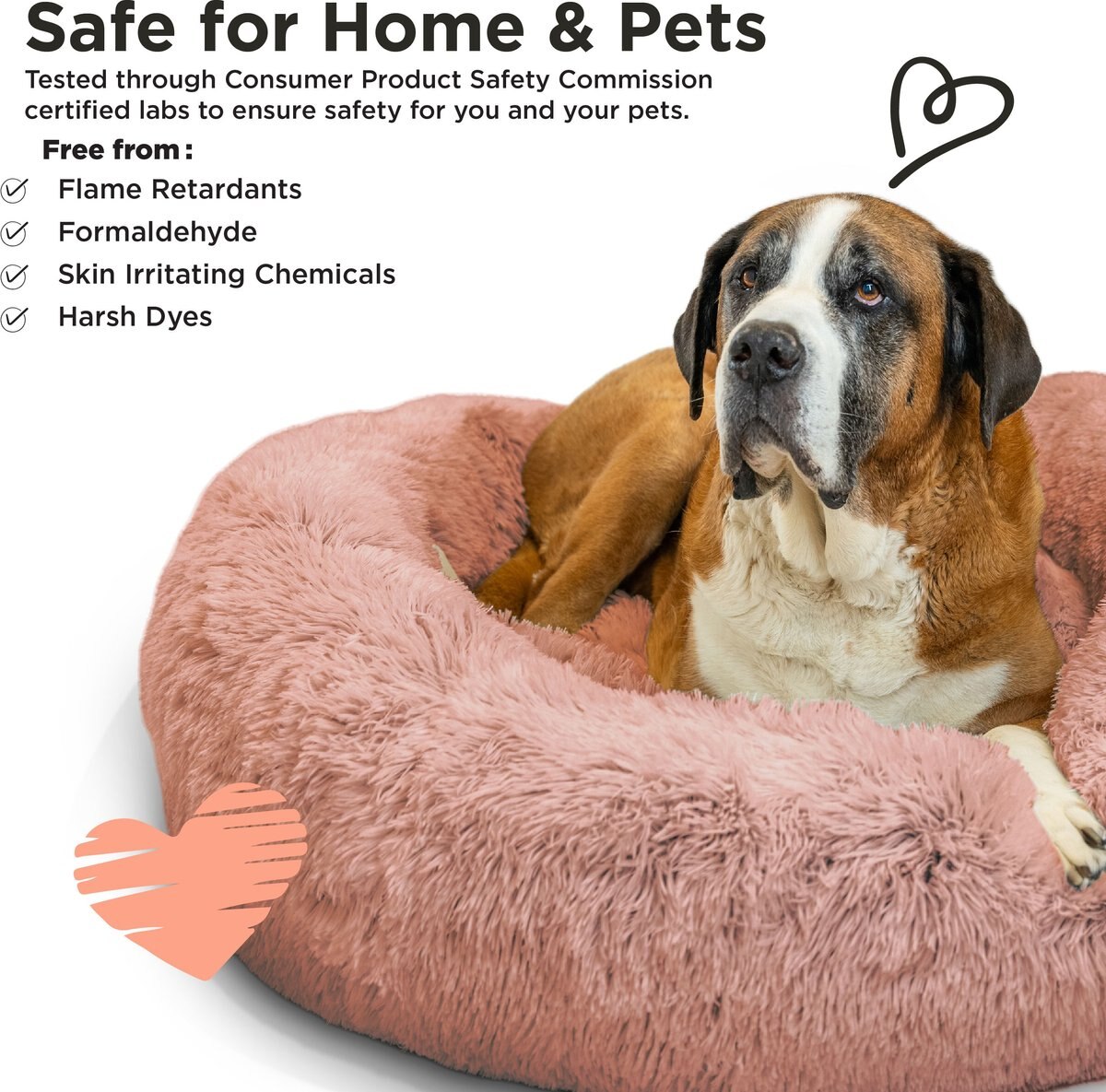 Best Friends by Sheri The Original Calming Shag Fur Donut Cuddler Cat and Dog Bed