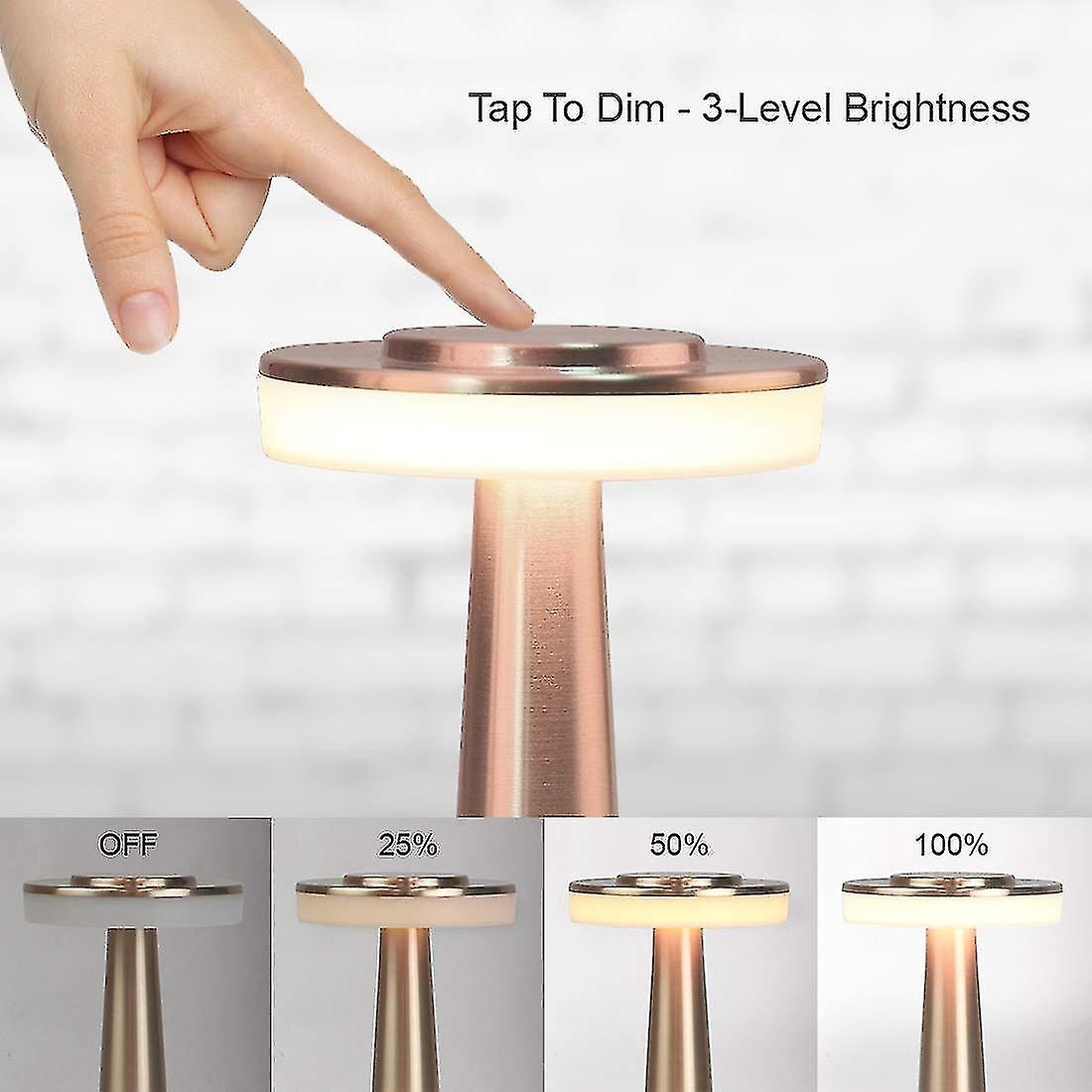 Portable Led Table Lamp With Touch Sensor， 3-levels Brightness， Night Light For Kids Nursery， Nightstand Lamp， Bedside Lamp