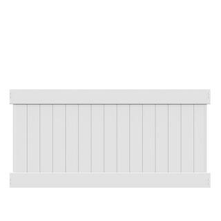 Veranda Linden 4 ft. H x 8 ft. W White Vinyl Privacy Fence Panel Kit 73014719