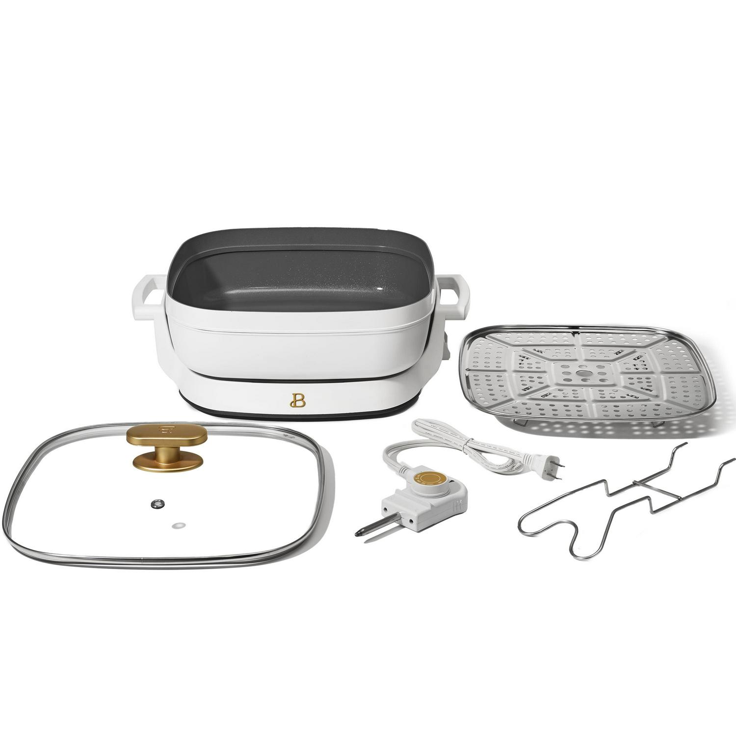 Beautiful 5in1 Electric Expandable Skillet White Icing by Drew Barrymore Up to 7 QT  Crowdfused