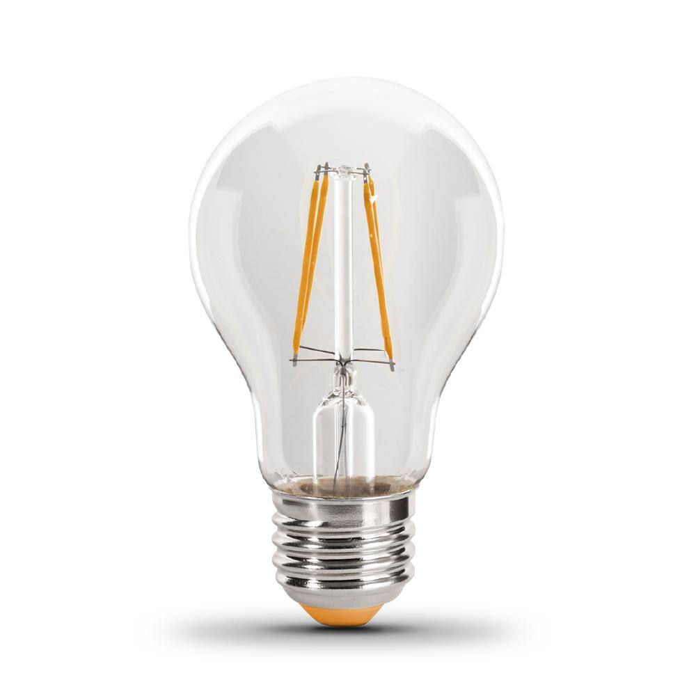 Feit Electric 25-Watt Equivalent A19 Medium E26 Base Dimmable Filament Orange Colored LED Clear Glass Light Bulb (6-Pack) A19TOLED6