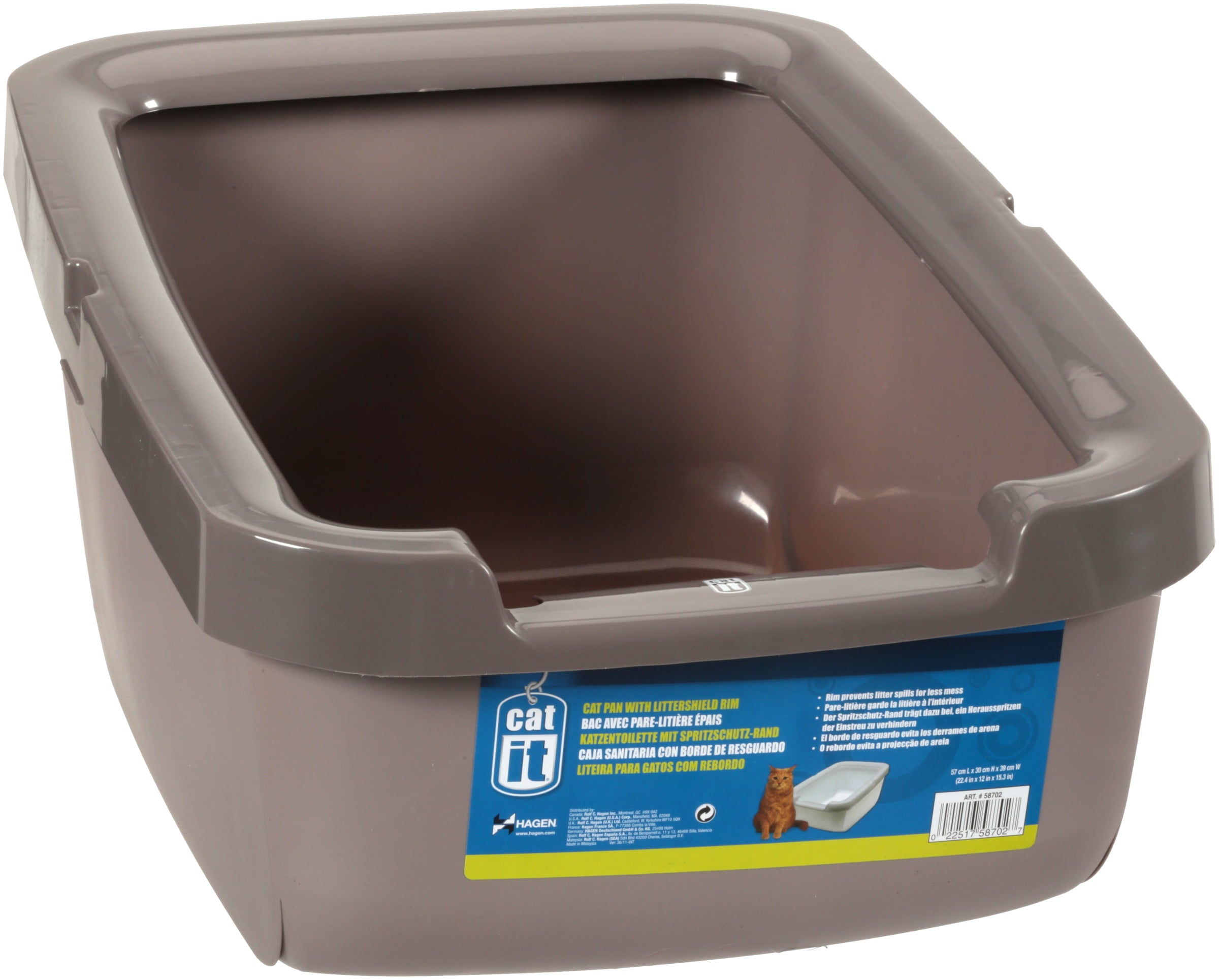 Catit Litter Pan with Rim， Warm Grey