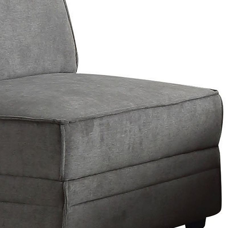 Bois Armless Chair (Reversible)， Gray Velvet