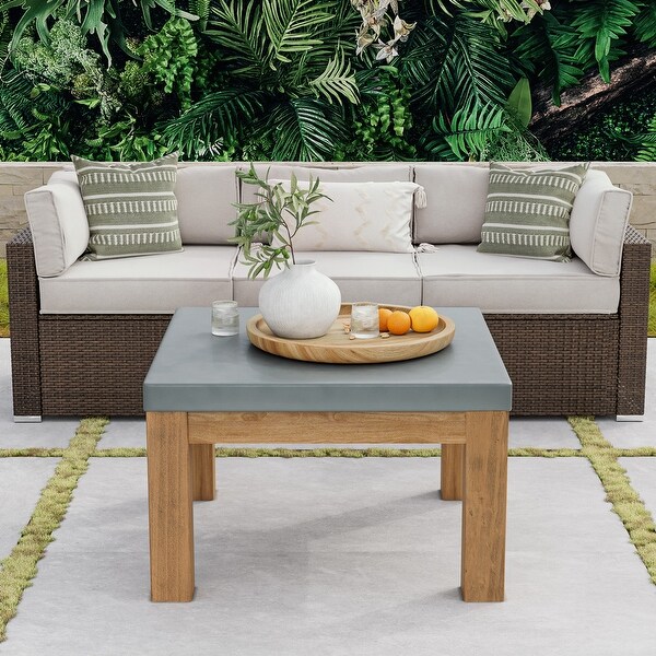 COSIEST Outdoor Solid Wood Square Coffee Table