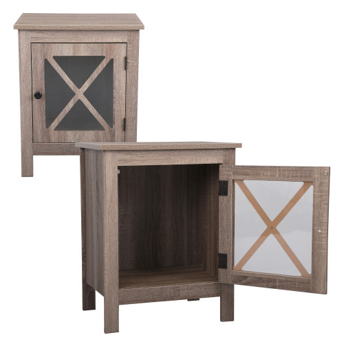 Set of 2 Nightstand  Bedside Furniture with X Shap...