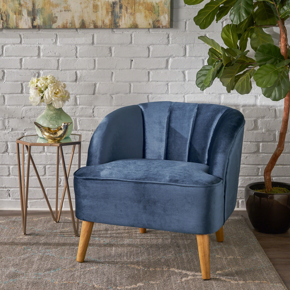 GDF Studio Scarlett Modern New Velvet Club Chair   Midcentury   Armchairs And Accent Chairs   by GDFStudio  Houzz