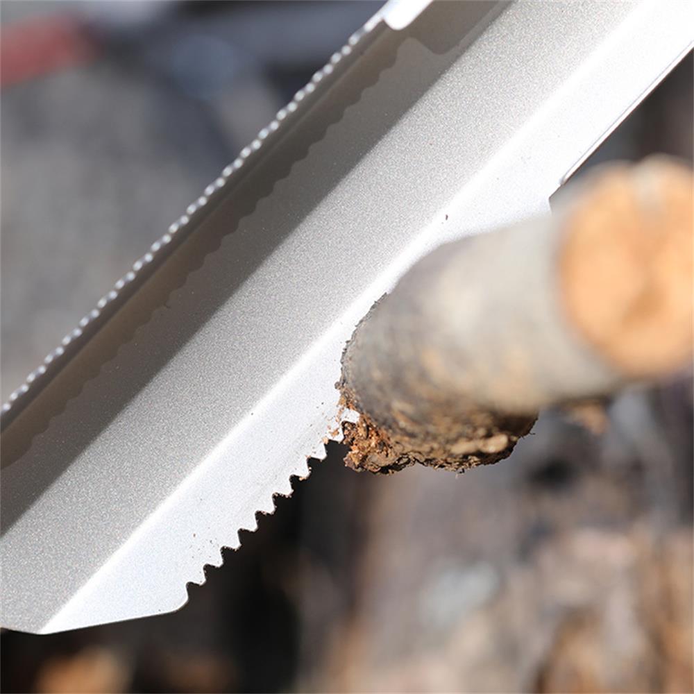 Tomfoto  Titanium Garden Hand Serrated Shovel Outdoor Camping Hiking Backpacking Trowel with Clip