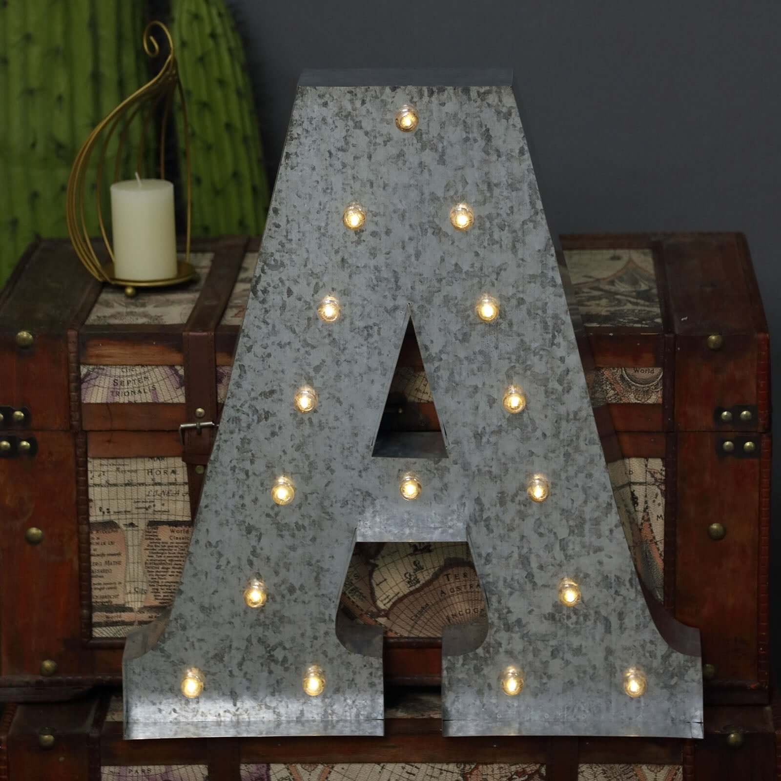 Vintage Galvanized Metal Marquee 