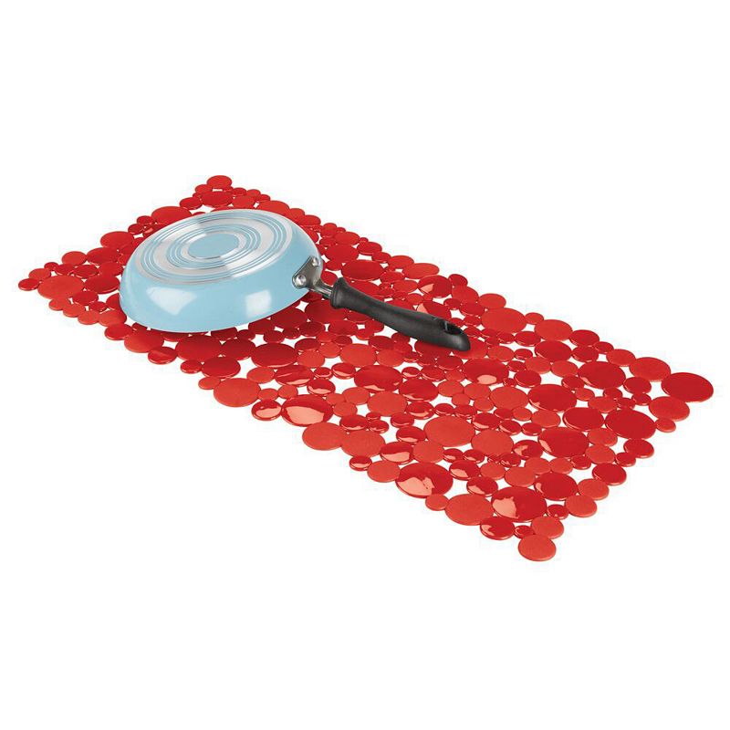 mDesign Plastic Kitchen Farmhouse Sink Mat - Bubble Design， X-Large