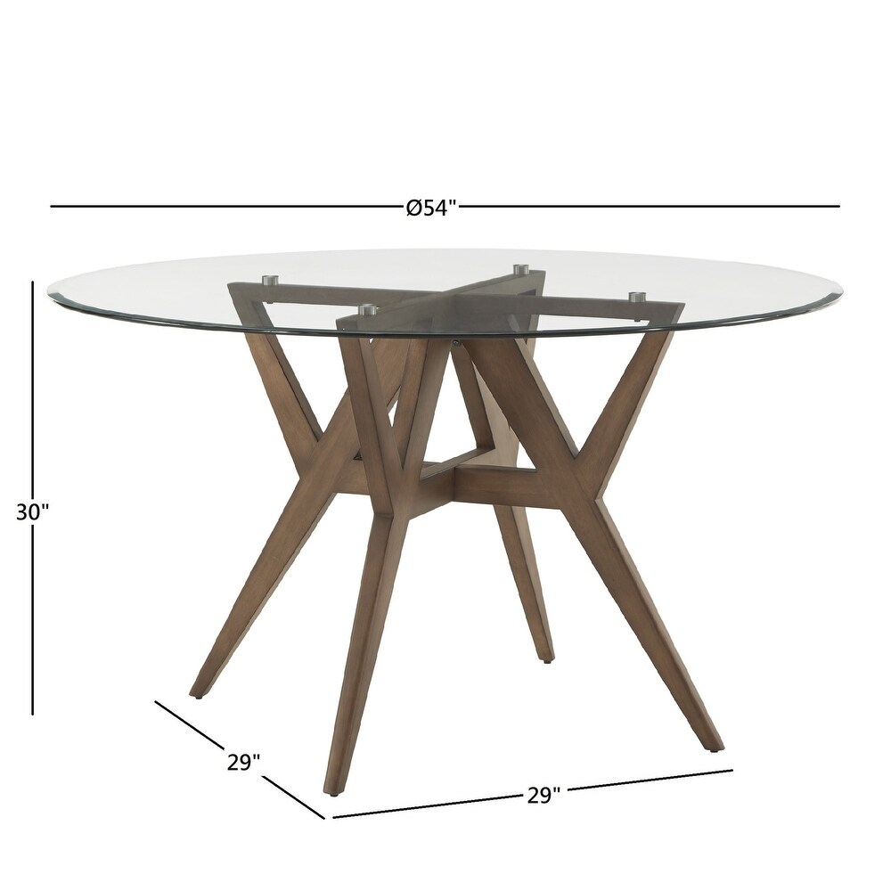 Sheeba Round Mid Century Modern Walnut Base Dining Table by iNSPIRE Q Modern