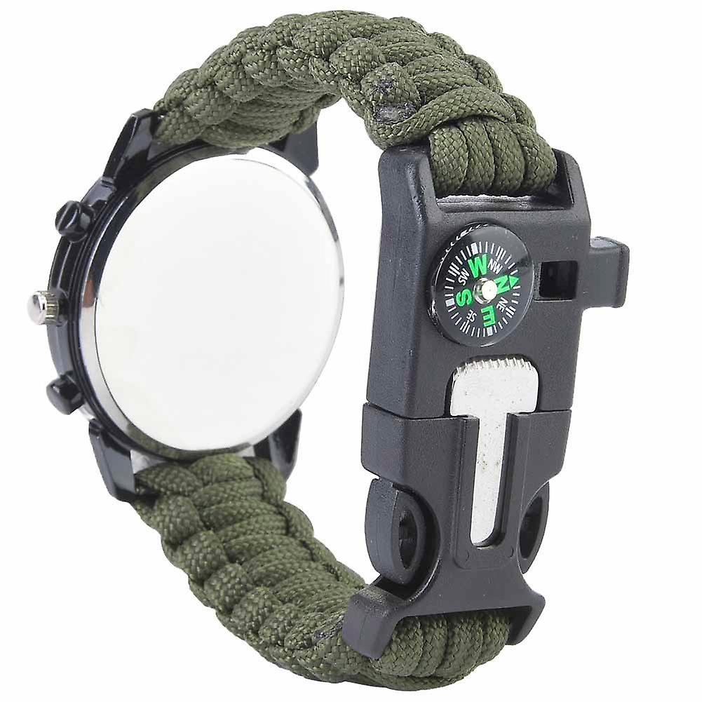 6 In 1 Multifunction Waterproof Outdoor Camping Survival Watch Rescue Paracord Bracelet