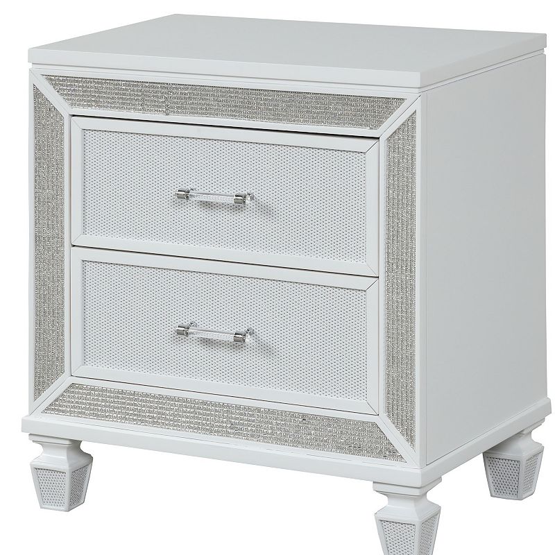 Crystal Modern Style 2-Drawer Nightstand Made with Wood