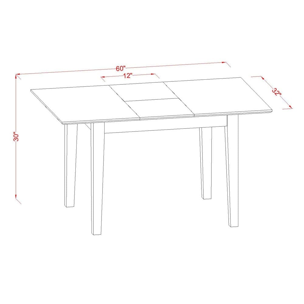 East West Furniture Picasso Dining Table   a Rectangle Wooden Table Top with Butterfly Leaf  (Finish Option)