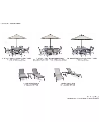 Agio Set of 6 Vintage II Outdoor Sling Dining Chairs