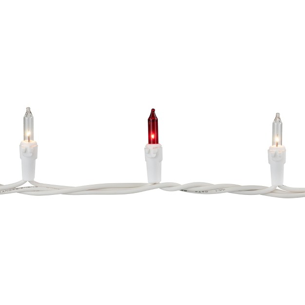 Northlight 50ct Mini String Lights Red clear 10 x27 White Wire