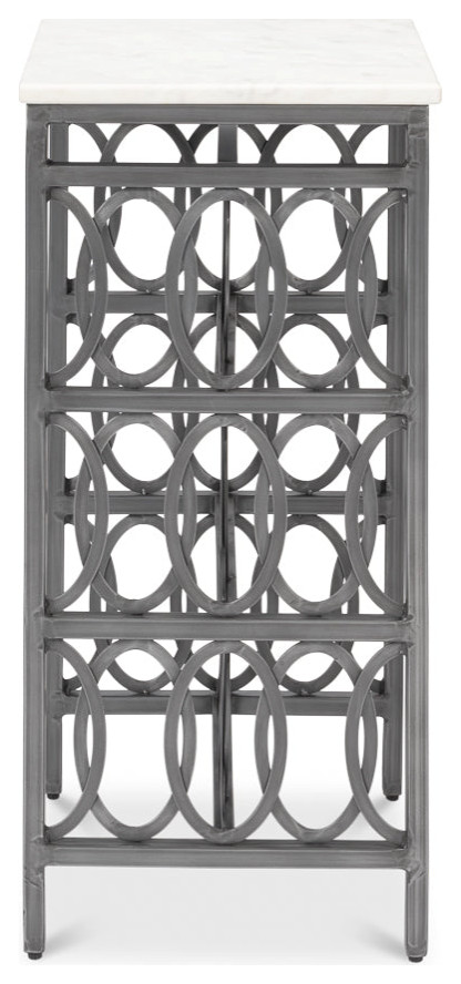 Olympia Square End Table White Marble Top   Traditional   Side Tables And End Tables   by Sideboards and Things  Houzz