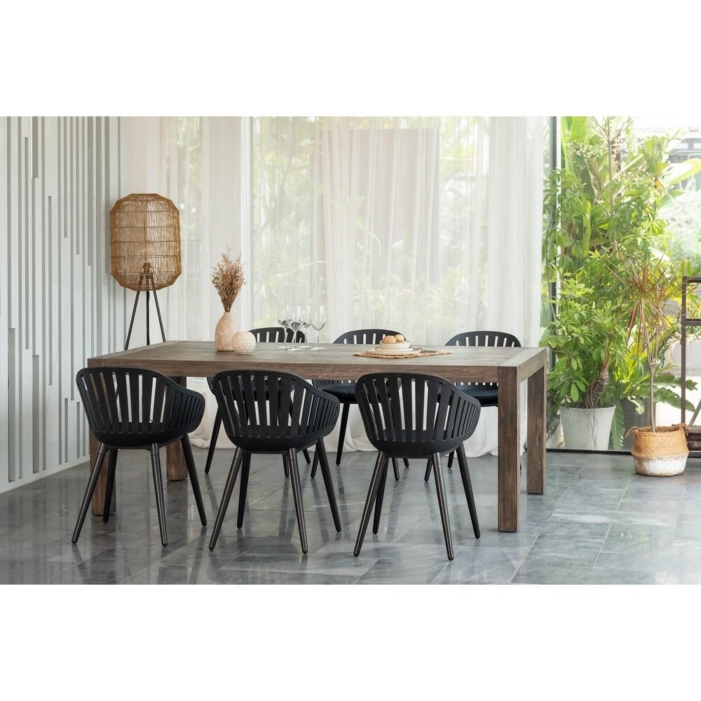 Midtown Concept Indoor Isabella Wire Brushed Wood Dining Table